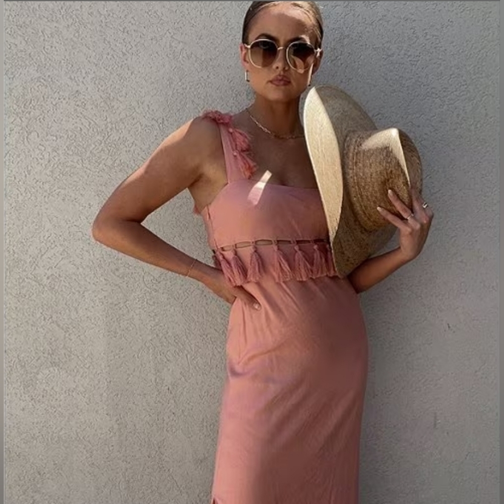 Antonio Melani Cici Tassel Dress Pink Sand